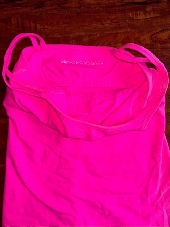 Beyond Yoga Hot Pink Double-Strap Tank Top - Picture 3 of 4
